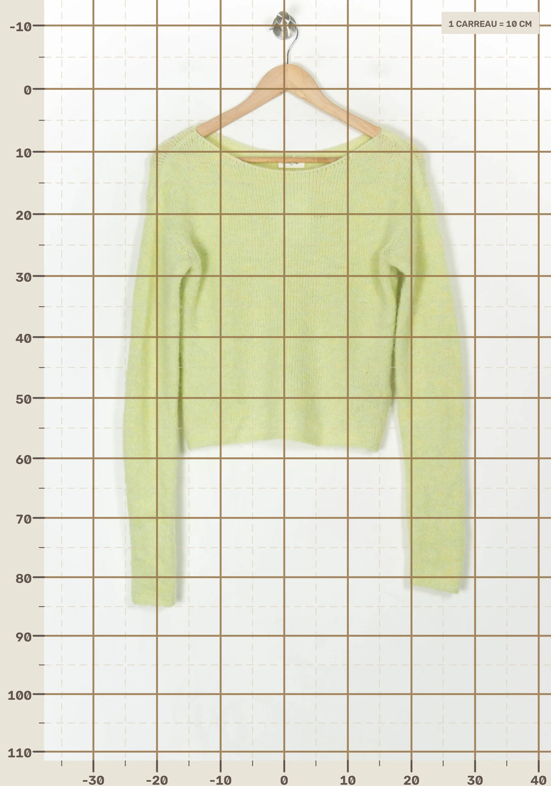 Pull Vert Clair - Taille S/36 de la marque American Vintage | PARAD123842 - Vendu par Paradigme - Image 4
