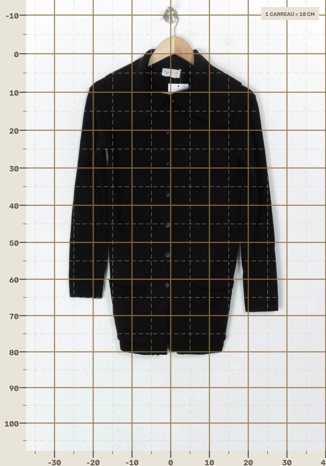 Cardigan Noir - Taille S/36 de la marque Agnès b. | PARAD123843 - Vendu par Paradigme - Image 4