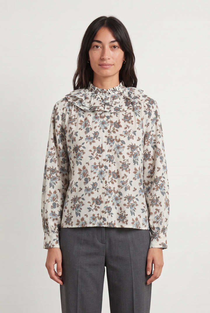 Chemisier Blanc et Bleu - Taille S/36 de la marque Petite Mendigote | PARAD123855 - Vendu par Paradigme - Image 1