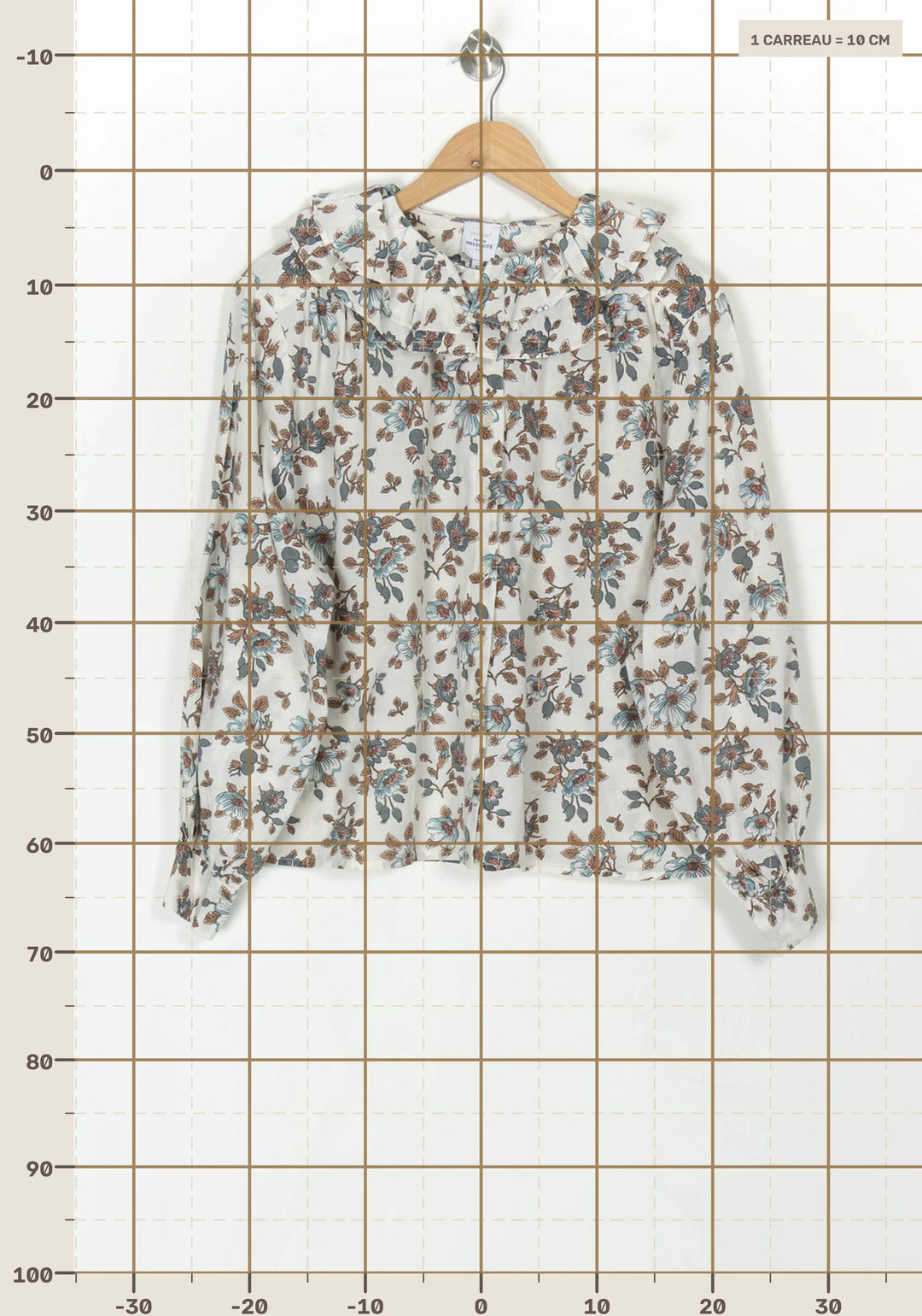 Chemisier Blanc et Bleu - Taille S/36 de la marque Petite Mendigote | PARAD123855 - Vendu par Paradigme - Image 4
