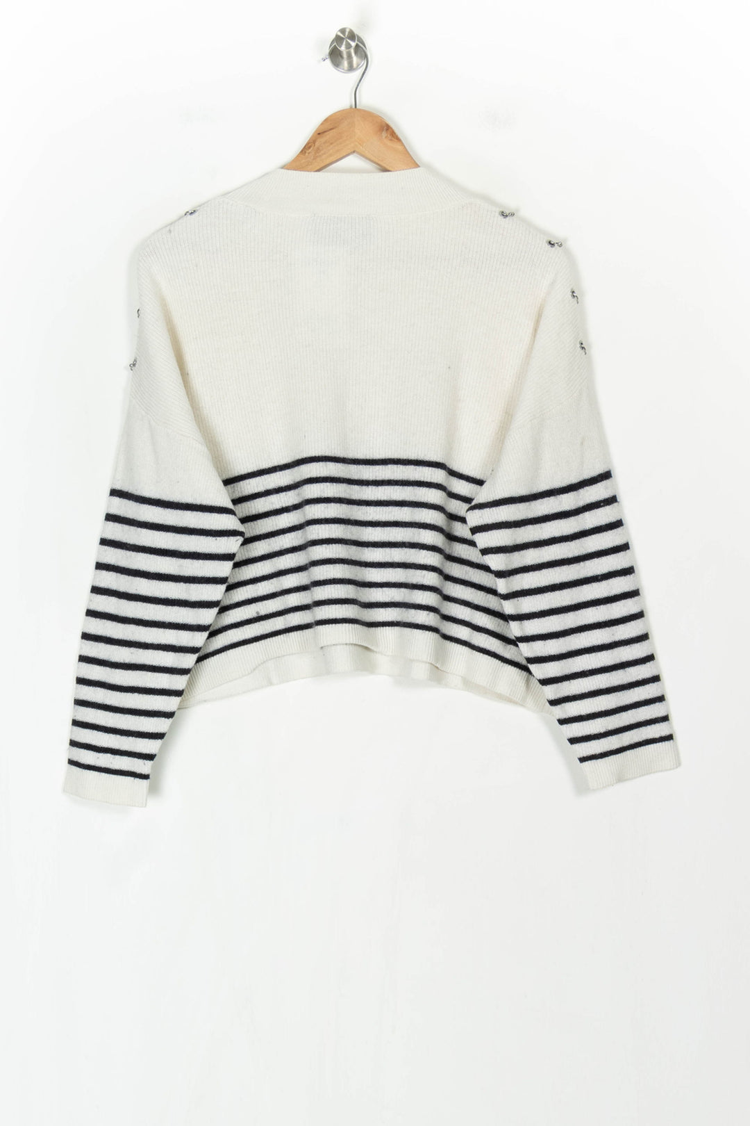 Pull Rayé Blanc et Noir - Taille M/38 de la marque The Kooples - Sport | PARAD123856 - Vendu par Paradigme - Image 5