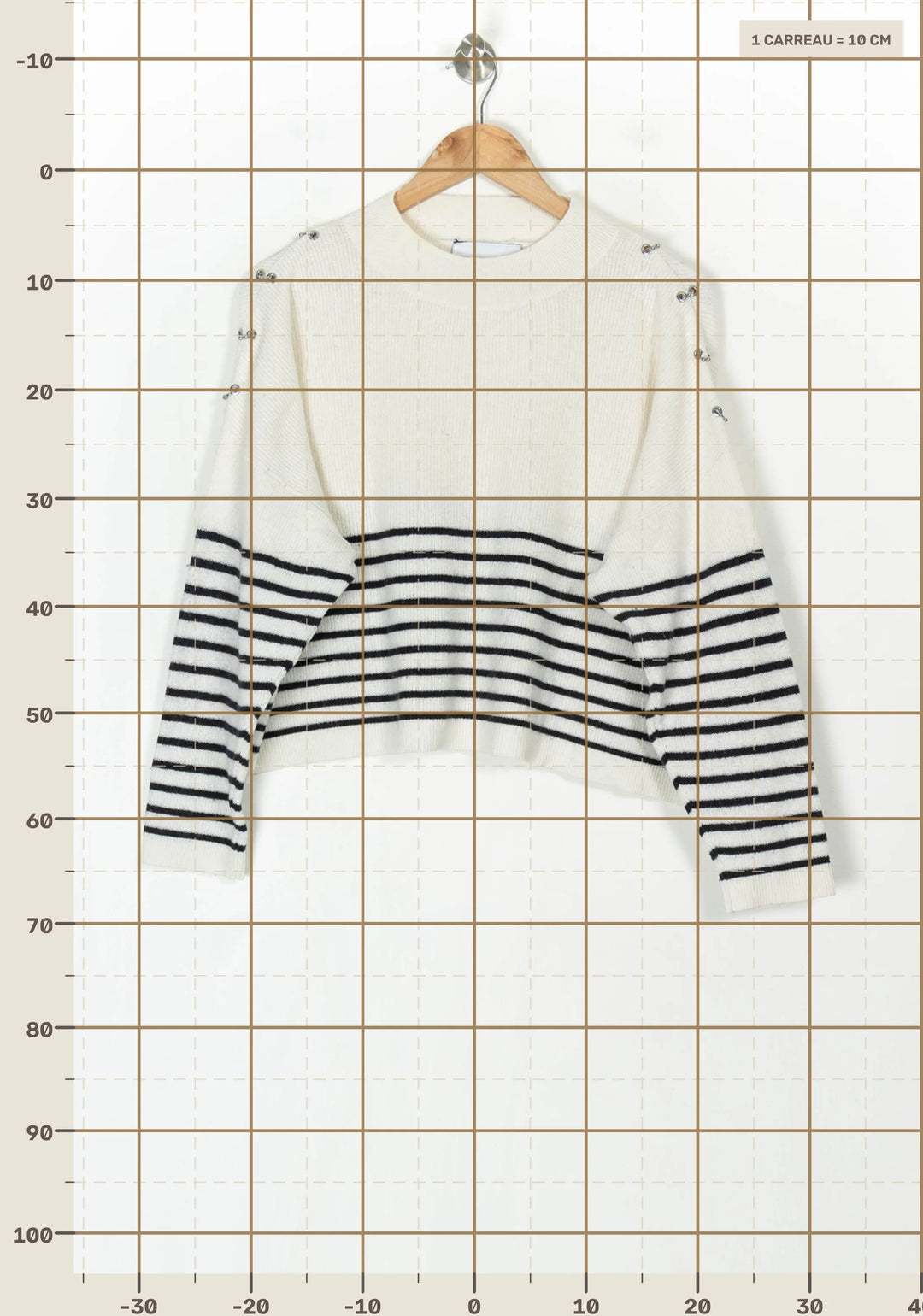 Pull Rayé Blanc et Noir - Taille M/38 de la marque The Kooples - Sport | PARAD123856 - Vendu par Paradigme - Image 4
