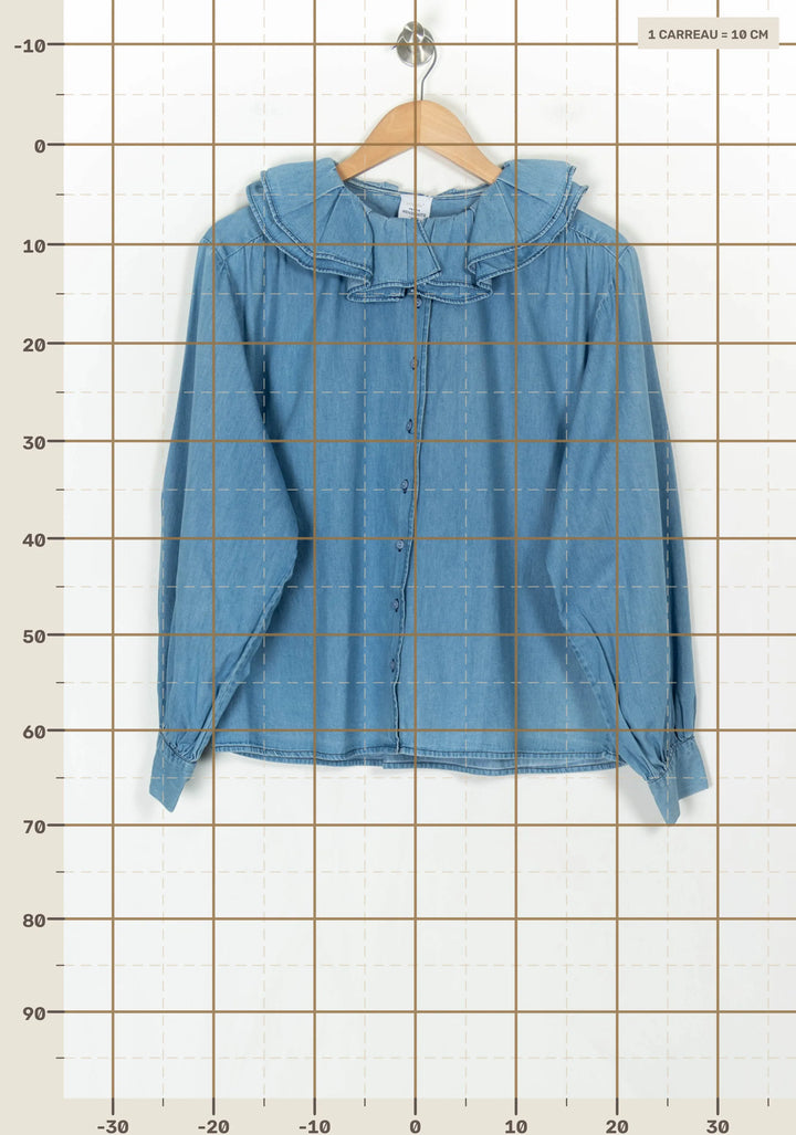 Chemise En Jean Bleue - Taille S/36 de la marque Petite Mendigote | PARAD123860 - Vendu par Paradigme - Image 4