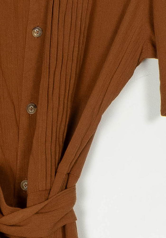 Robe Chemise Marron - Taille XS/34 de la marque One Step | PARAD123862 - Vendu par Paradigme - Image 3