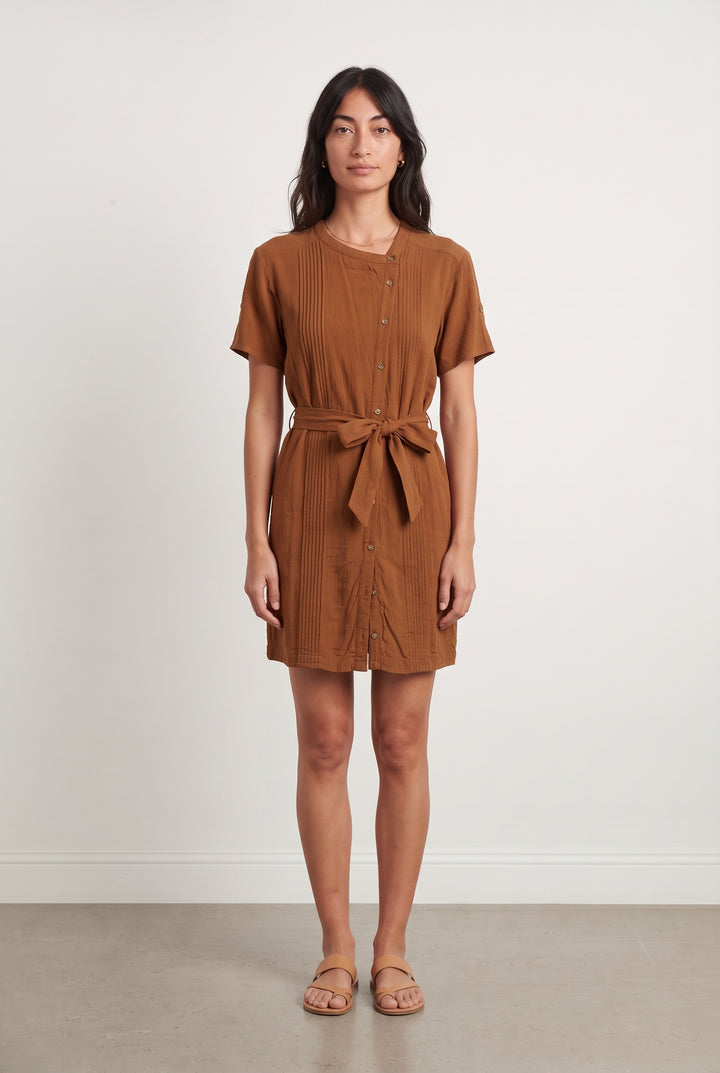 Robe Chemise Marron - Taille XS/34 de la marque One Step | PARAD123862 - Vendu par Paradigme - Image 1