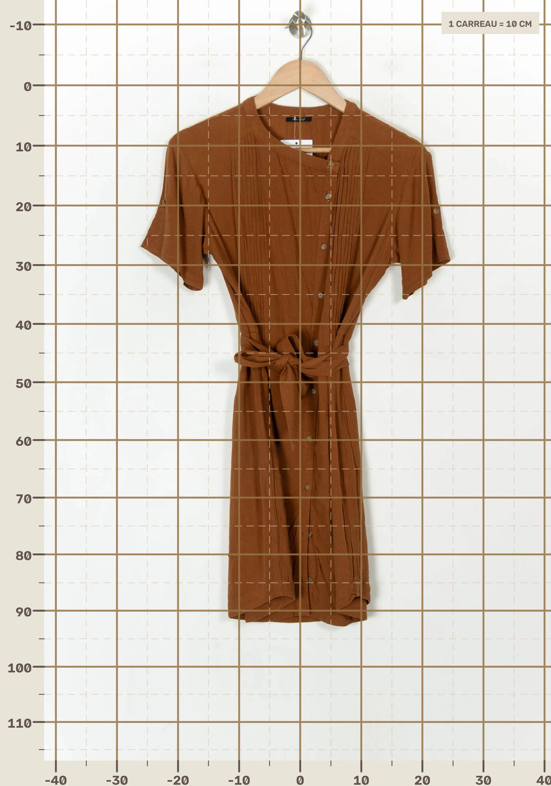 Robe Chemise Marron - Taille XS/34 de la marque One Step | PARAD123862 - Vendu par Paradigme - Image 4