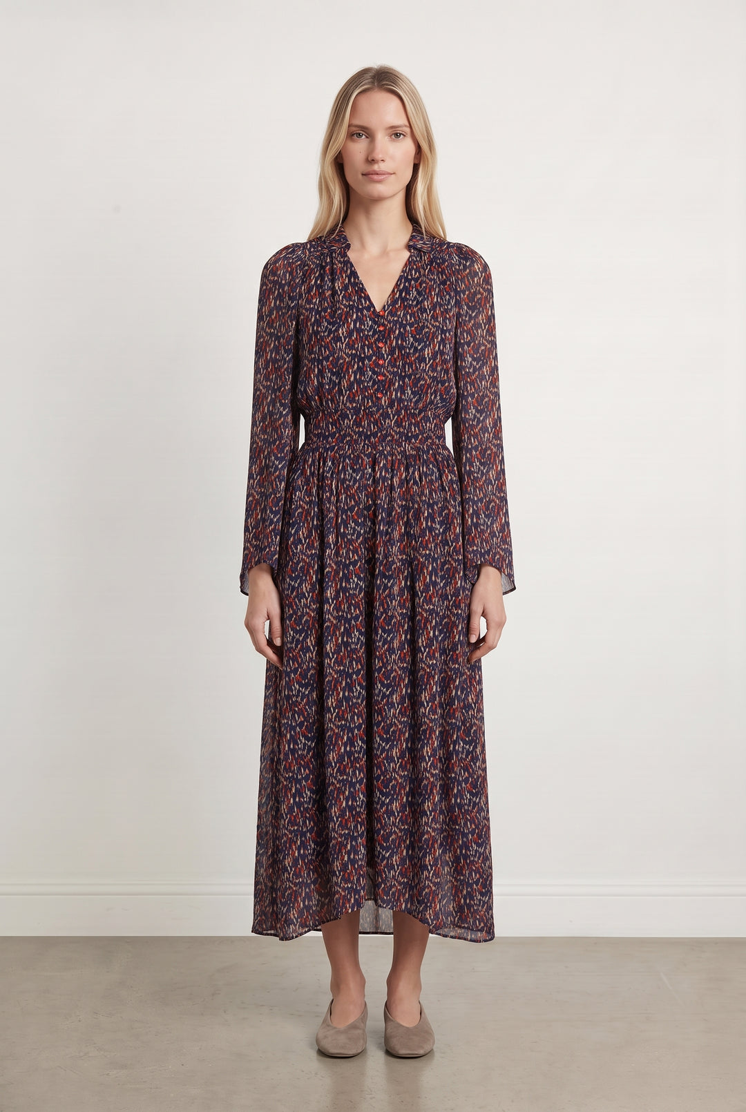 Robe Longue Bleue et Orange - Taille S/36 de la marque One Step | PARAD123863 - Vendu par Paradigme - Image 1