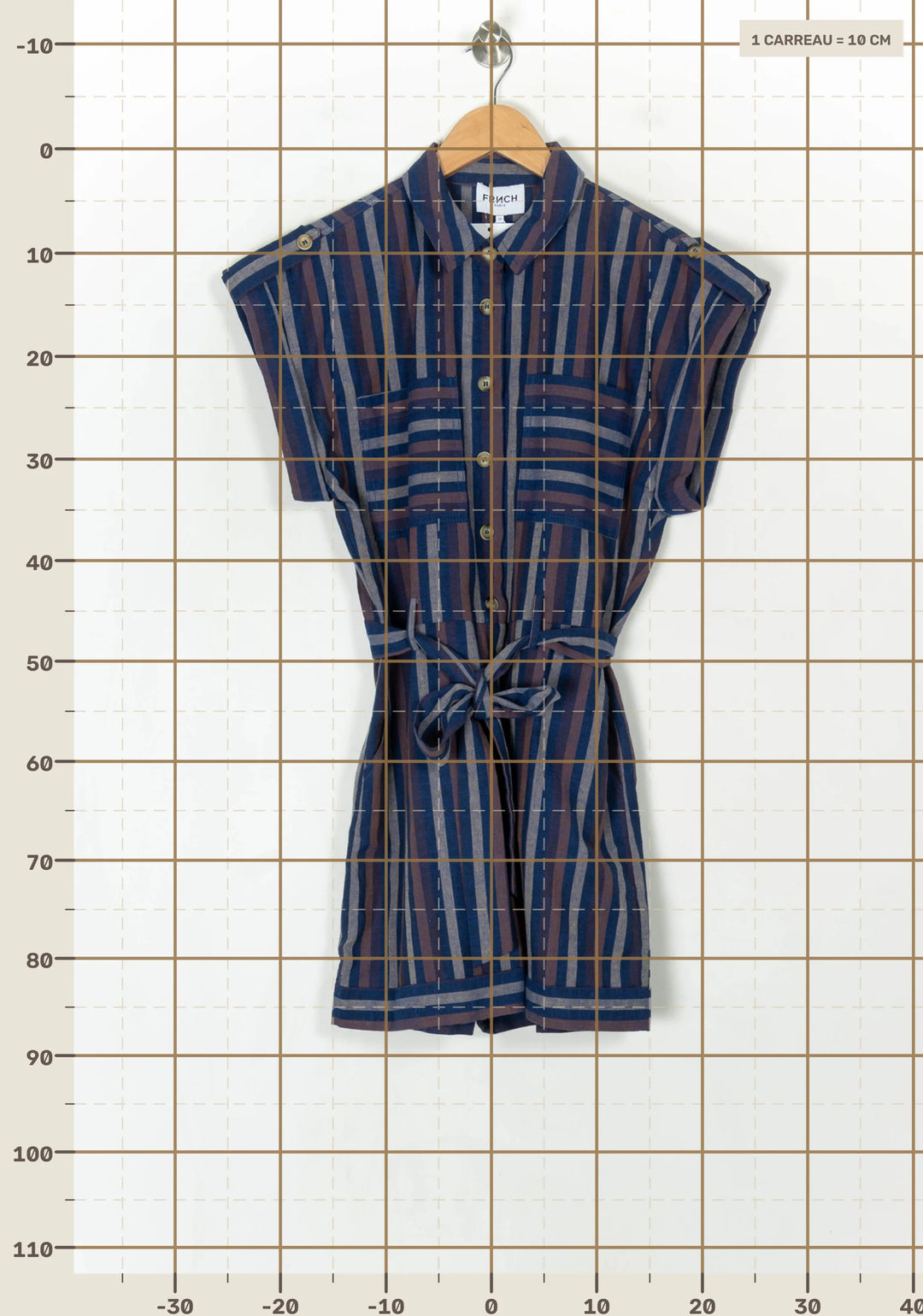 Combishort Bleu et Marron - Taille XS/34 de la marque FRNCH | PARAD123866 - Vendu par Paradigme - Image 4