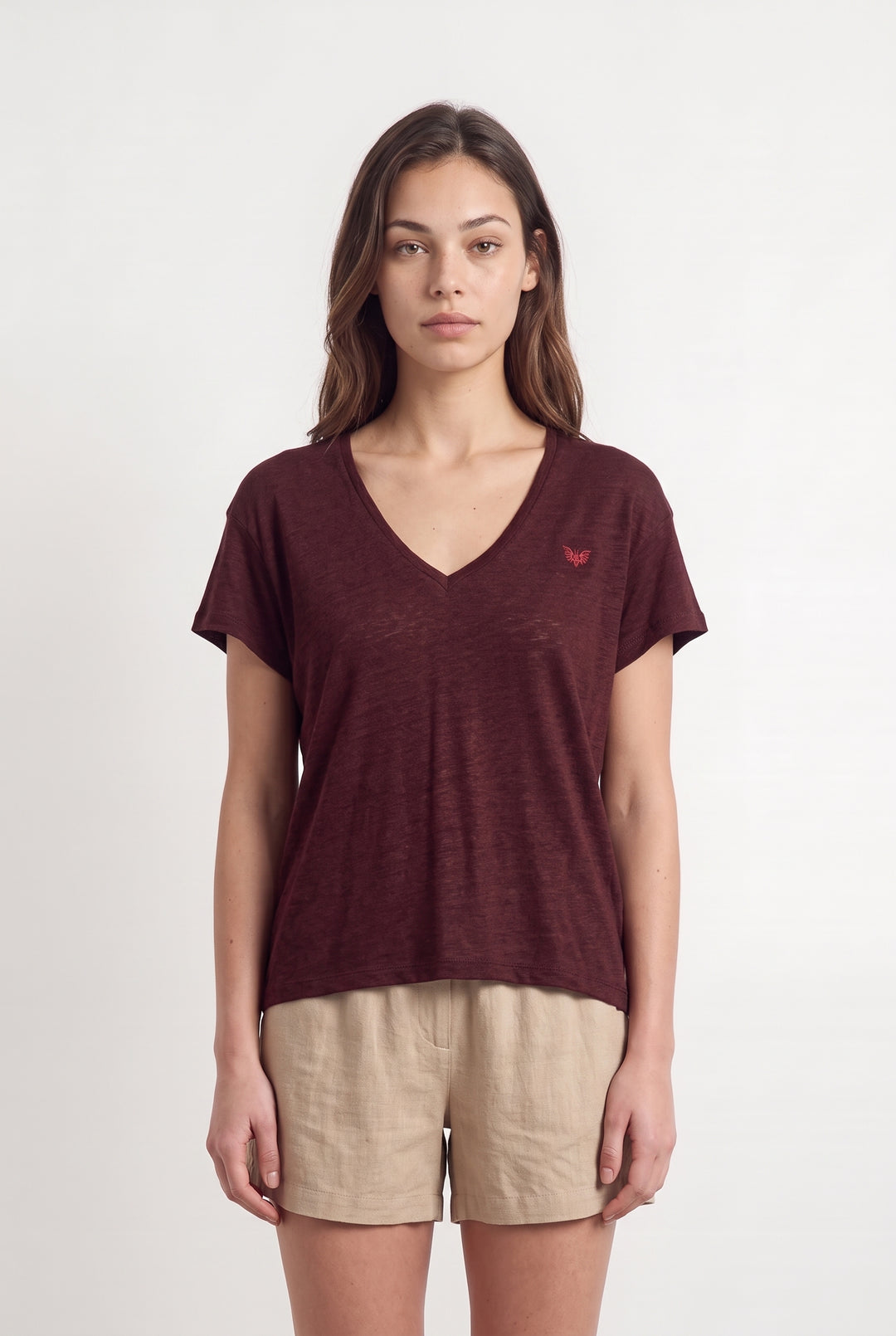 Tee-shirt Bordeaux - Taille XS/34 de la marque IKKS | PARAD123868 - Vendu par Paradigme - Image 1