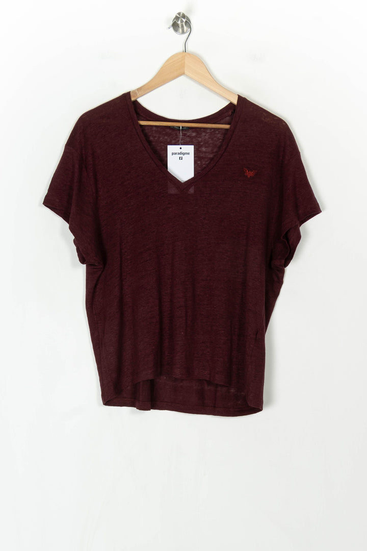 Tee-shirt Bordeaux - Taille XS/34 de la marque IKKS | PARAD123868 - Vendu par Paradigme - Image 2