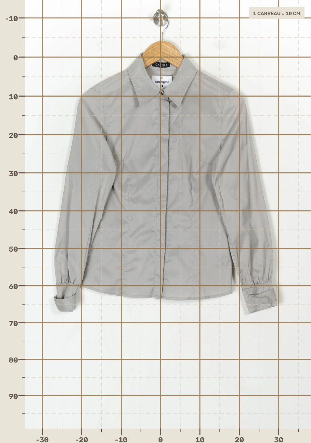 Chemise Grise - Taille S/36 de la marque Caroll | PARAD123880 - Vendu par Paradigme - Image 4