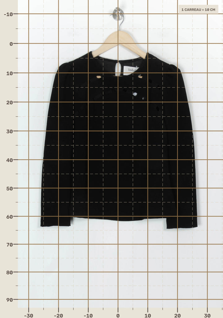 Blouse Noire - Taille S/36 de la marque ba&amp;sh | PARAD123881 - Vendu par Paradigme - Image 4