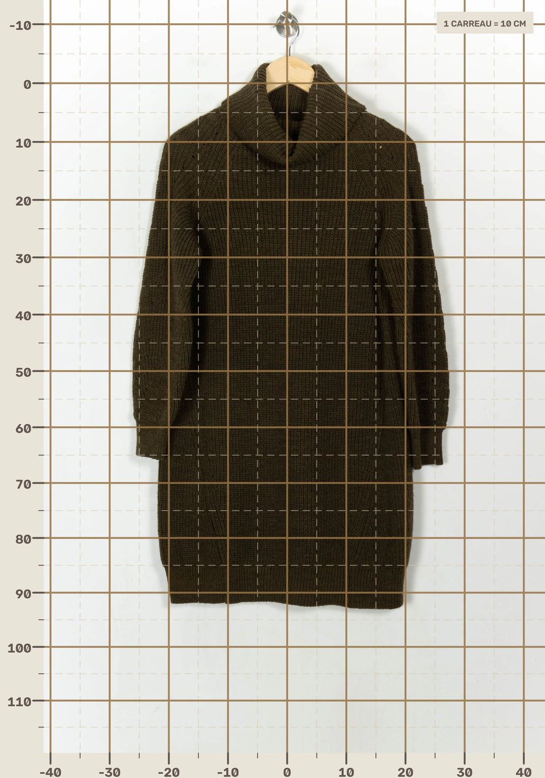 Robe Pull Verte - Taille XS/34 de la marque La Fée Maraboutée | PARAD123885 - Vendu par Paradigme - Image 4