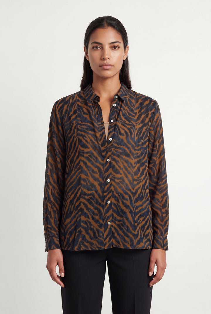 Chemise Noire et Marron - Taille L/40 de la marque Maison 123 | PARAD123893 - Vendu par Paradigme - Image 1