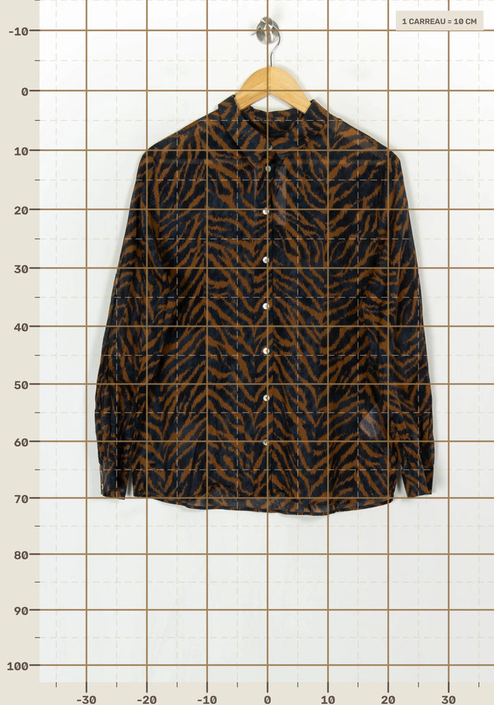 Chemise Noire et Marron - Taille L/40 de la marque Maison 123 | PARAD123893 - Vendu par Paradigme - Image 4