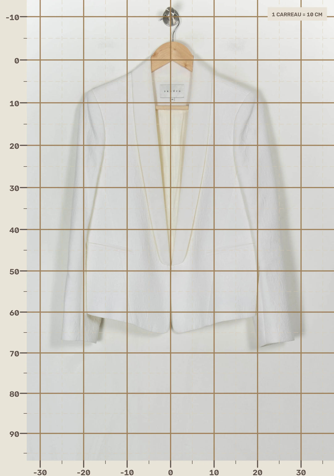 Blazer Blanc - Taille L/40 de la marque Sandro | PARAD123894 - Vendu par Paradigme - Image 4