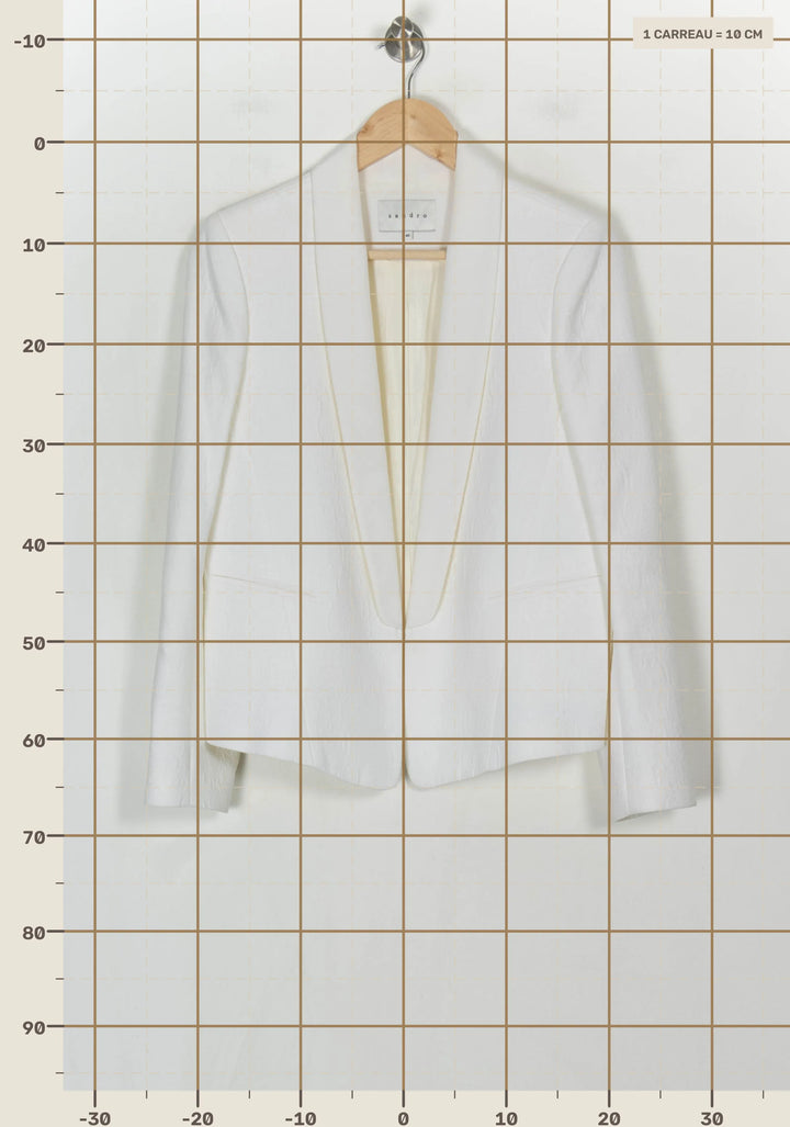 Blazer Blanc - Taille L/40 de la marque Sandro | PARAD123894 - Vendu par Paradigme - Image 4