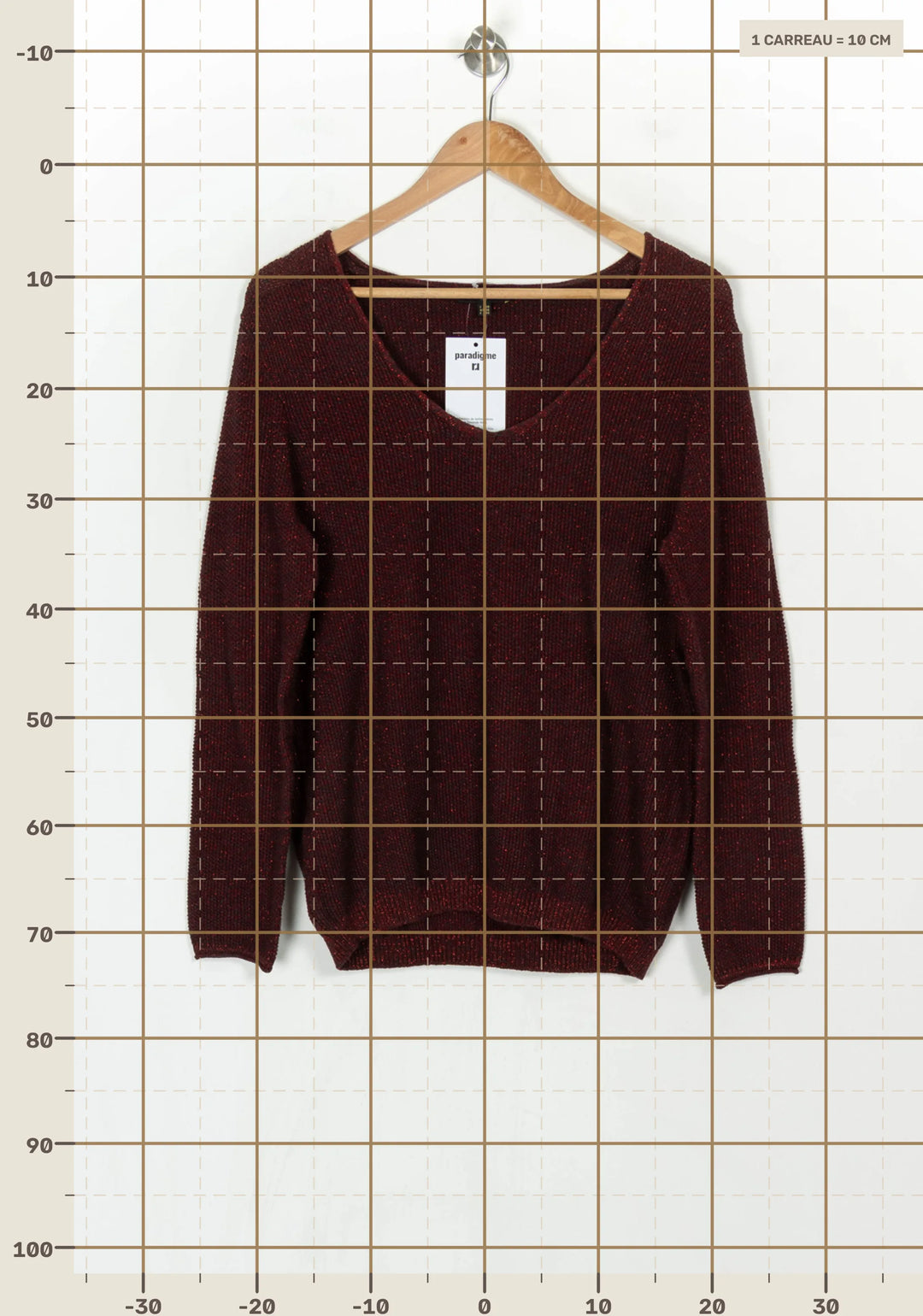 Pull Bordeaux - Taille M/38 de la marque Maison 123 | PARAD123896 - Vendu par Paradigme - Image 4