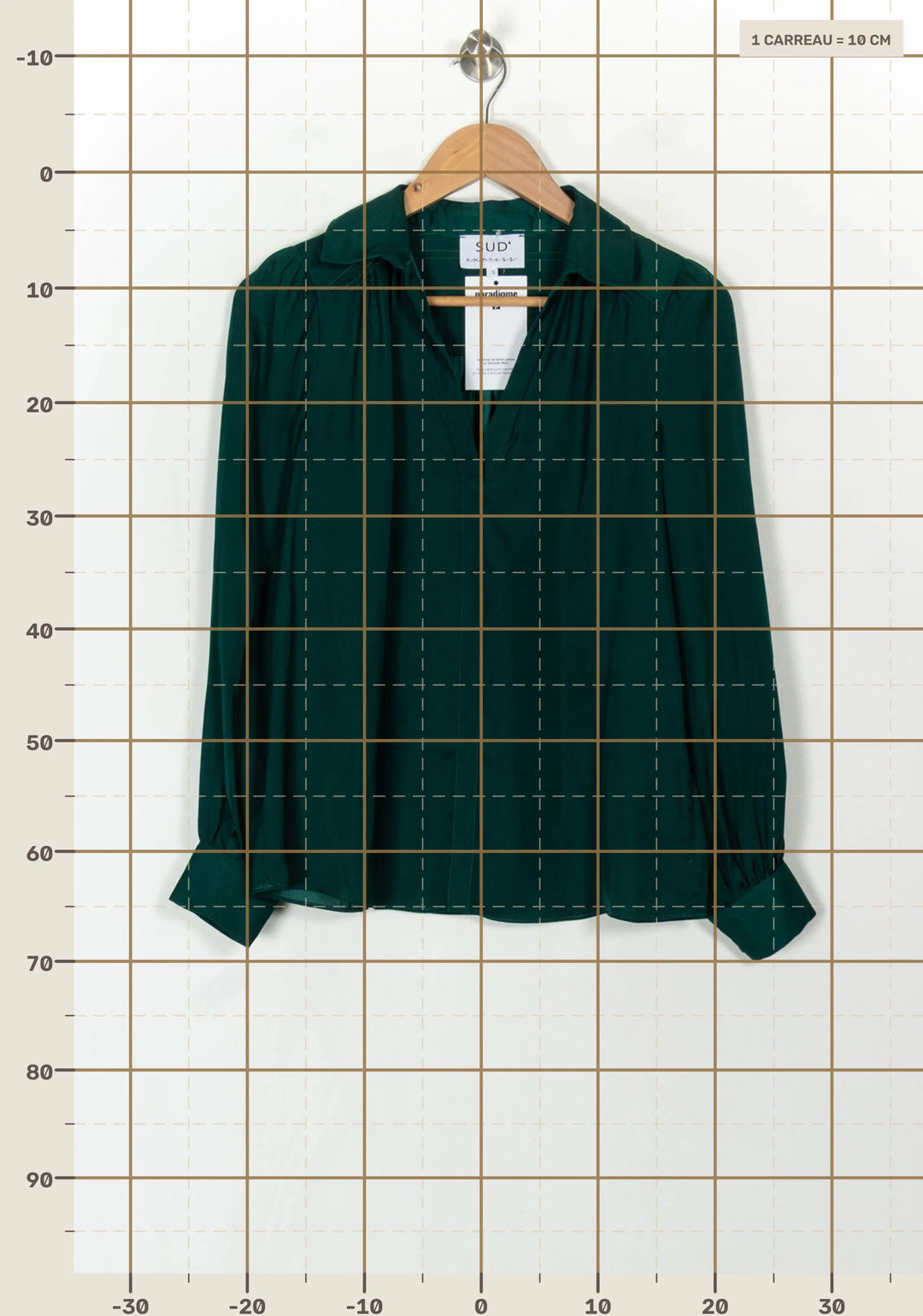 Blouse Verte - Taille S/36 de la marque Sud express | PARAD123900 - Vendu par Paradigme - Image 4