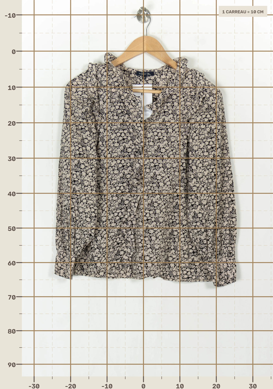 Chemise Noire et Beige - Taille S/36 de la marque Soeur | PARAD123901 - Vendu par Paradigme - Image 4