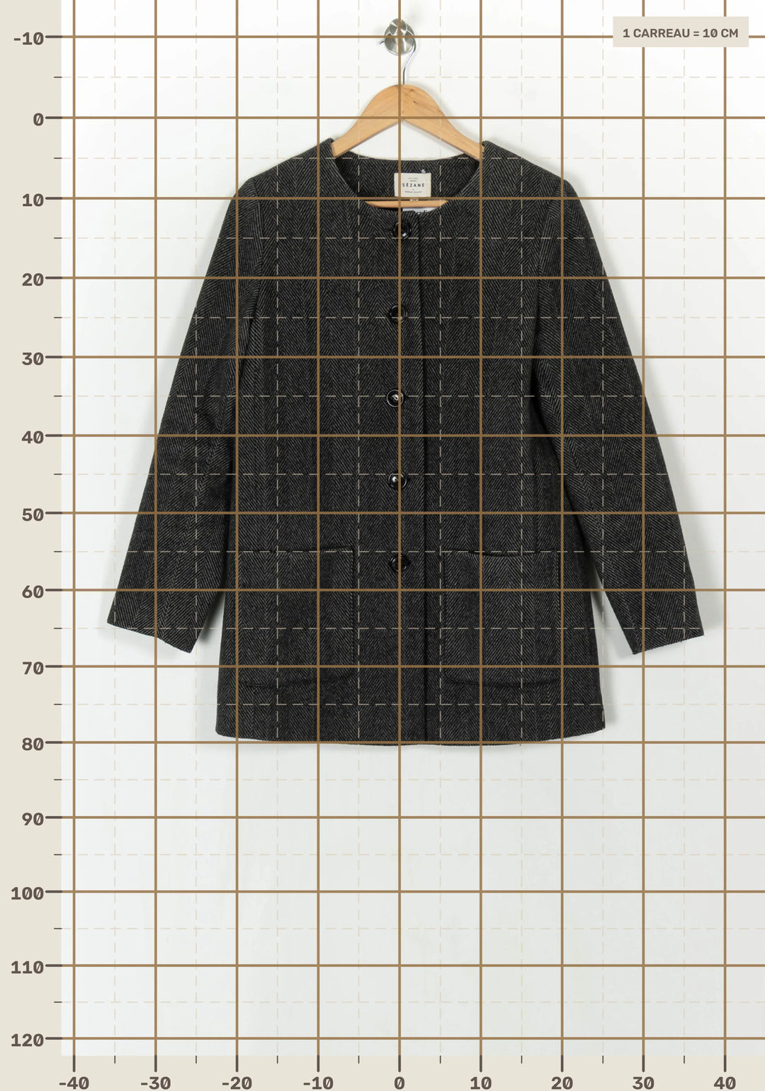 Manteau Gris - Taille M/38 de la marque Sézane | PARAD123902 - Vendu par Paradigme - Image 4