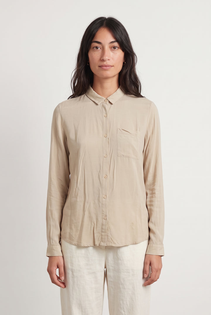 Chemise Beige - Taille S/36 de la marque American Vintage | PARAD123903 - Vendu par Paradigme - Image 1