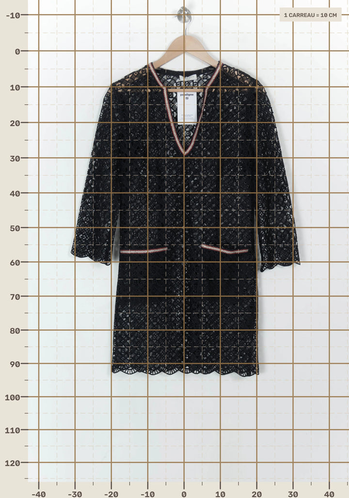 Robe Courte Noire - Taille M/38 de la marque Sandro | PARAD123907 - Vendu par Paradigme - Image 4