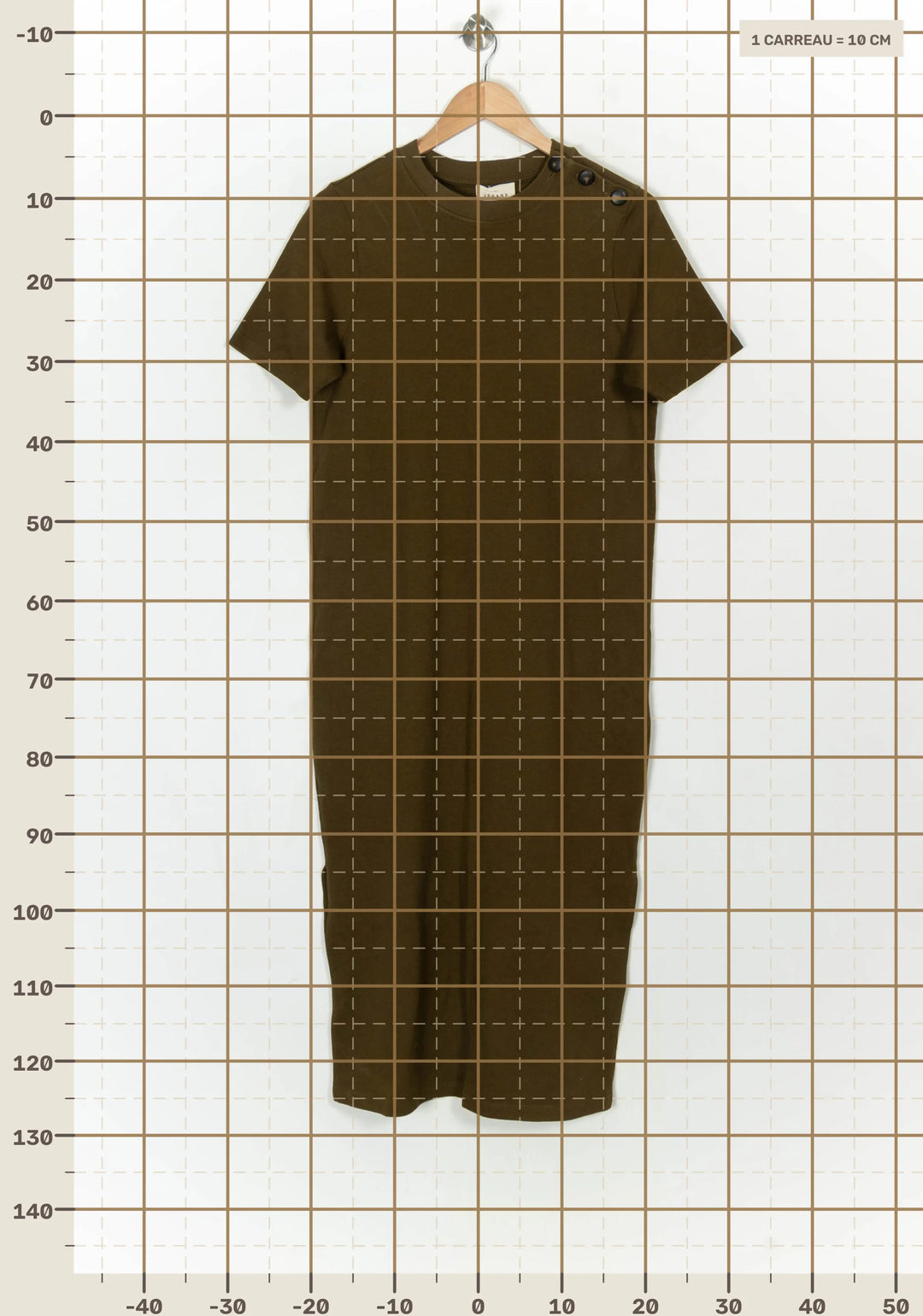 Robe T-shirt Vert Olive - Taille S/36 de la marque Sézane | PARAD123912 - Vendu par Paradigme - Image 4