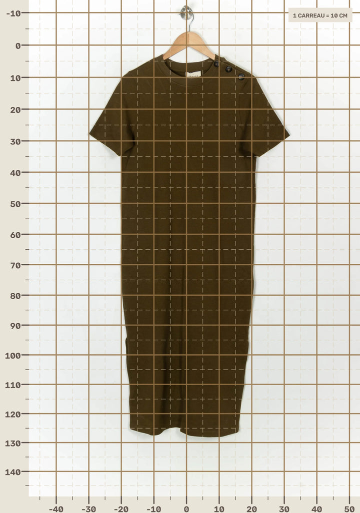 Robe T-shirt Vert Olive - Taille S/36 de la marque Sézane | PARAD123912 - Vendu par Paradigme - Image 4