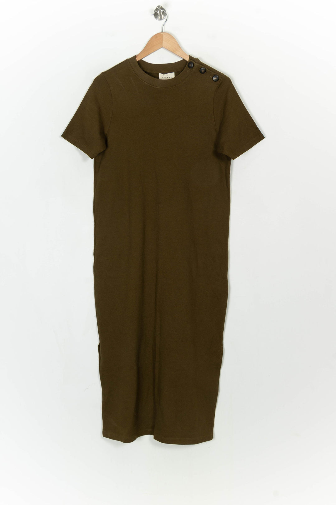 Robe T-shirt Vert Olive - Taille S/36 de la marque Sézane | PARAD123912 - Vendu par Paradigme - Image 2