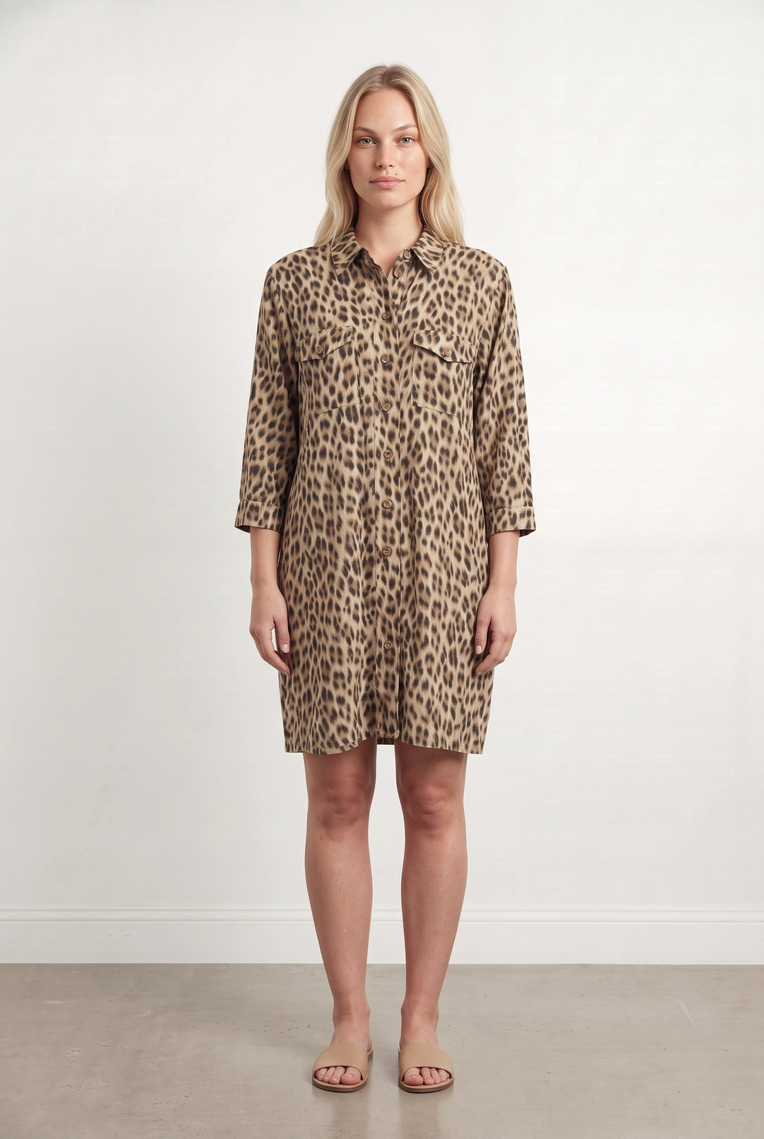 Robe Chemise Beige et Marron - Taille L/40 de la marque Maison 123 | PARAD123914 - Vendu par Paradigme - Image 1