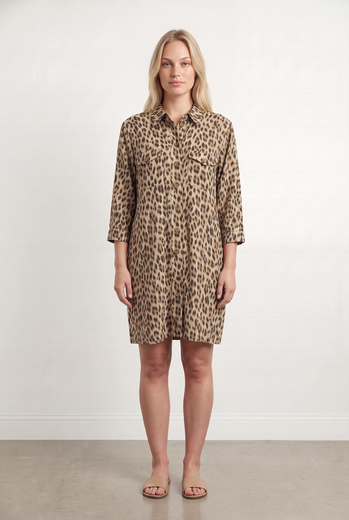 Robe Chemise Beige et Marron - Taille L/40 de la marque Maison 123 | PARAD123914 - Vendu par Paradigme - Image 1