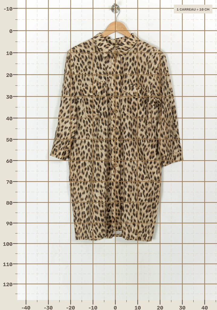 Robe Chemise Beige et Marron - Taille L/40 de la marque Maison 123 | PARAD123914 - Vendu par Paradigme - Image 4
