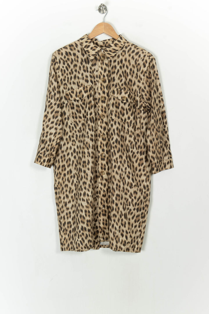 Robe Chemise Beige et Marron - Taille L/40 de la marque Maison 123 | PARAD123914 - Vendu par Paradigme - Image 2