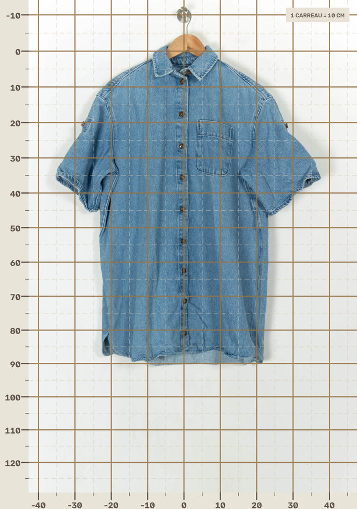 Robe Chemise Bleue - Taille S/36 de la marque Sézane | PARAD123917 - Vendu par Paradigme - Image 4