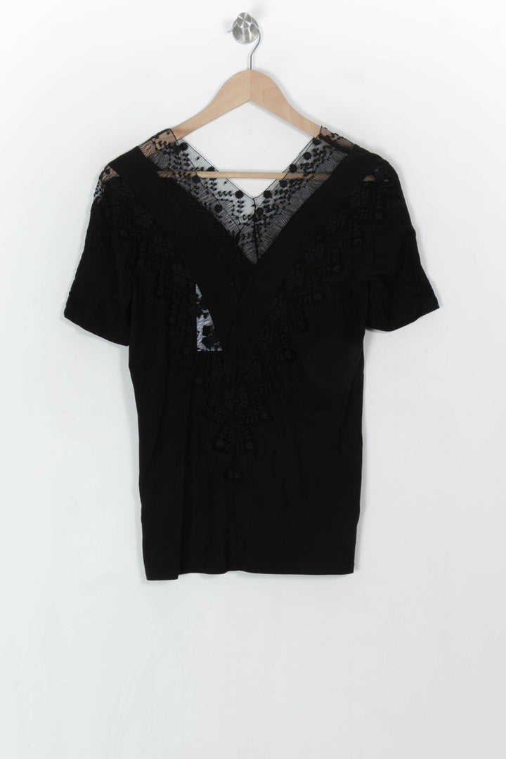 T-shirt Noir - Taille M/38 de la marque Sandro | PARAD123921 - Vendu par Paradigme - Image 5