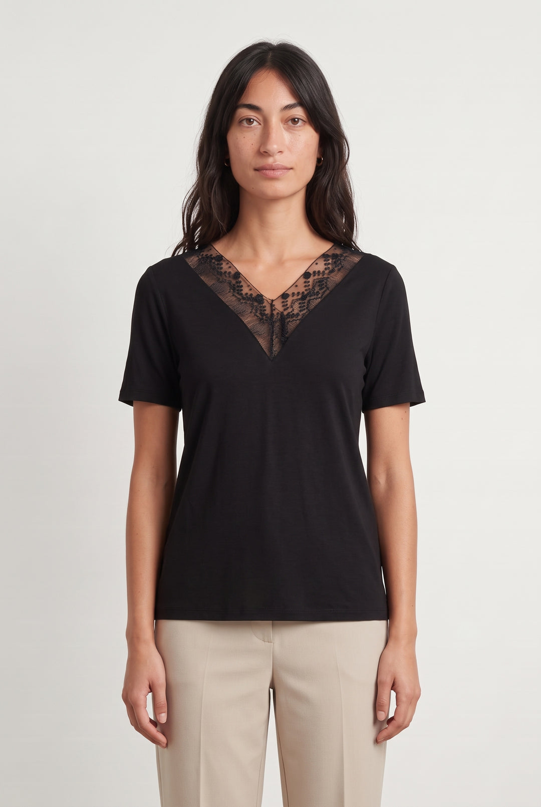 T-shirt Noir - Taille M/38 de la marque Sandro | PARAD123921 - Vendu par Paradigme - Image 1