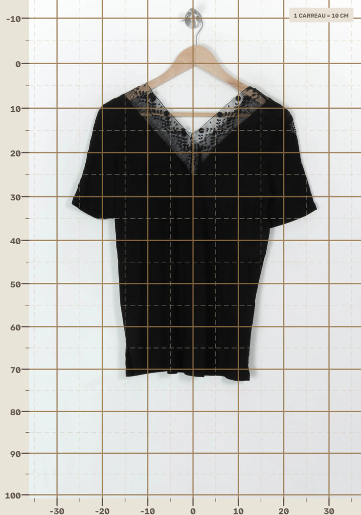 T-shirt Noir - Taille M/38 de la marque Sandro | PARAD123921 - Vendu par Paradigme - Image 4