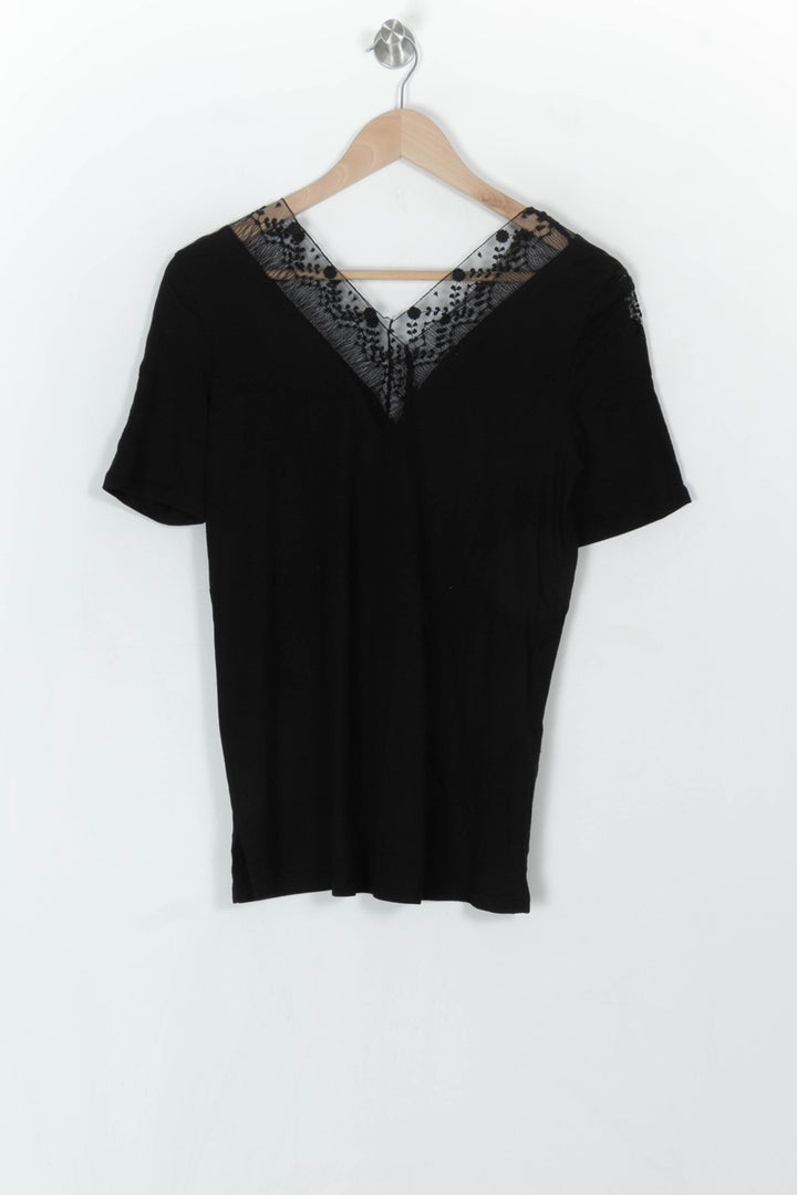 T-shirt Noir - Taille M/38 de la marque Sandro | PARAD123921 - Vendu par Paradigme - Image 2