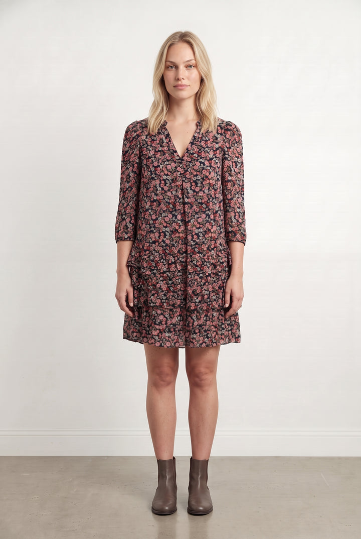 Robe Courte Bleu Marine et Rose - Taille L/40 de la marque Sandro | PARAD123922 - Vendu par Paradigme - Image 1