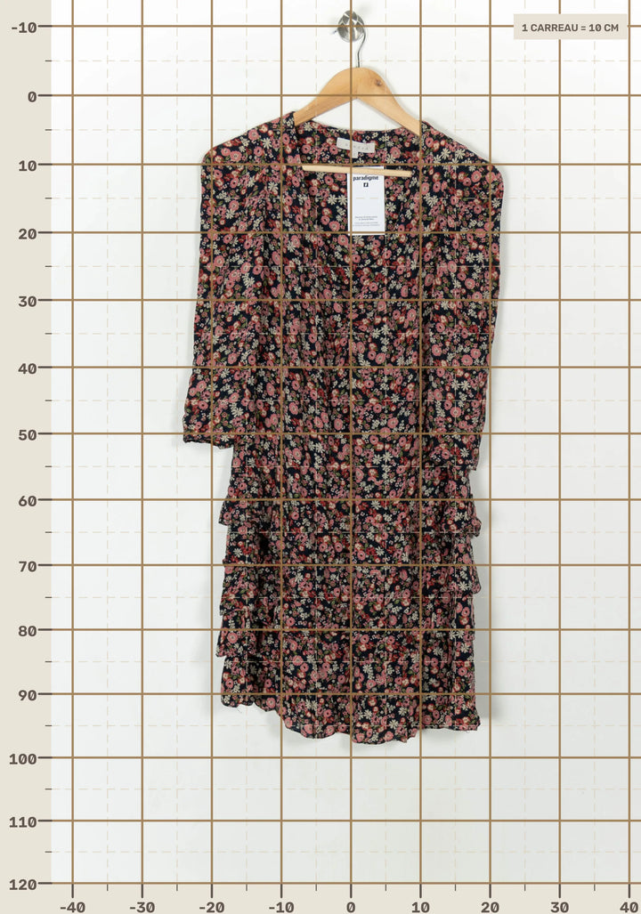 Robe Courte Bleu Marine et Rose - Taille L/40 de la marque Sandro | PARAD123922 - Vendu par Paradigme - Image 4