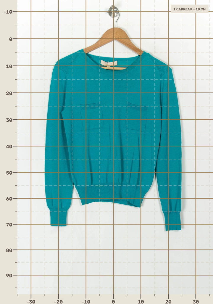 Pull Bleu Turquoise - Taille L/40 de la marque Vanessa Bruno | PARAD123928 - Vendu par Paradigme - Image 4