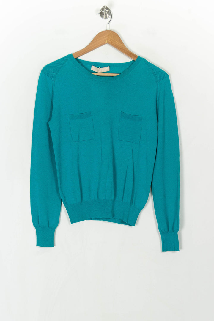 Pull Bleu Turquoise - Taille L/40 de la marque Vanessa Bruno | PARAD123928 - Vendu par Paradigme - Image 2