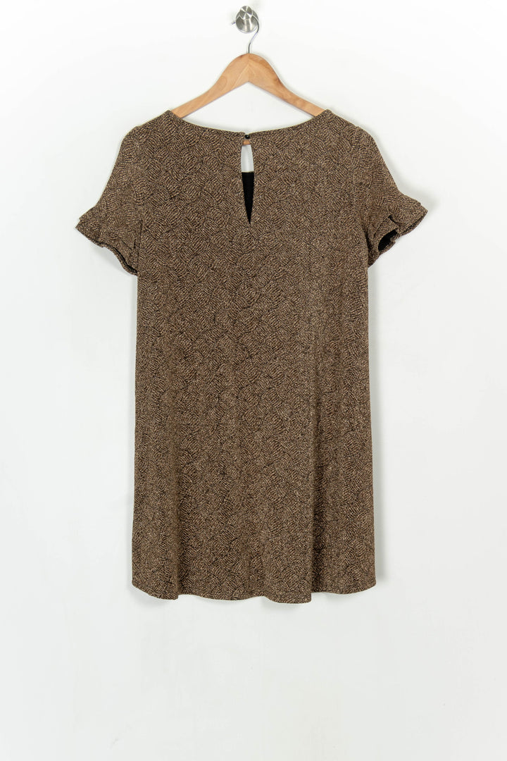 Robe Courte Marron Et Dorée - Taille S/36 de la marque Sézane | PARAD123937 - Vendu par Paradigme - Image 5