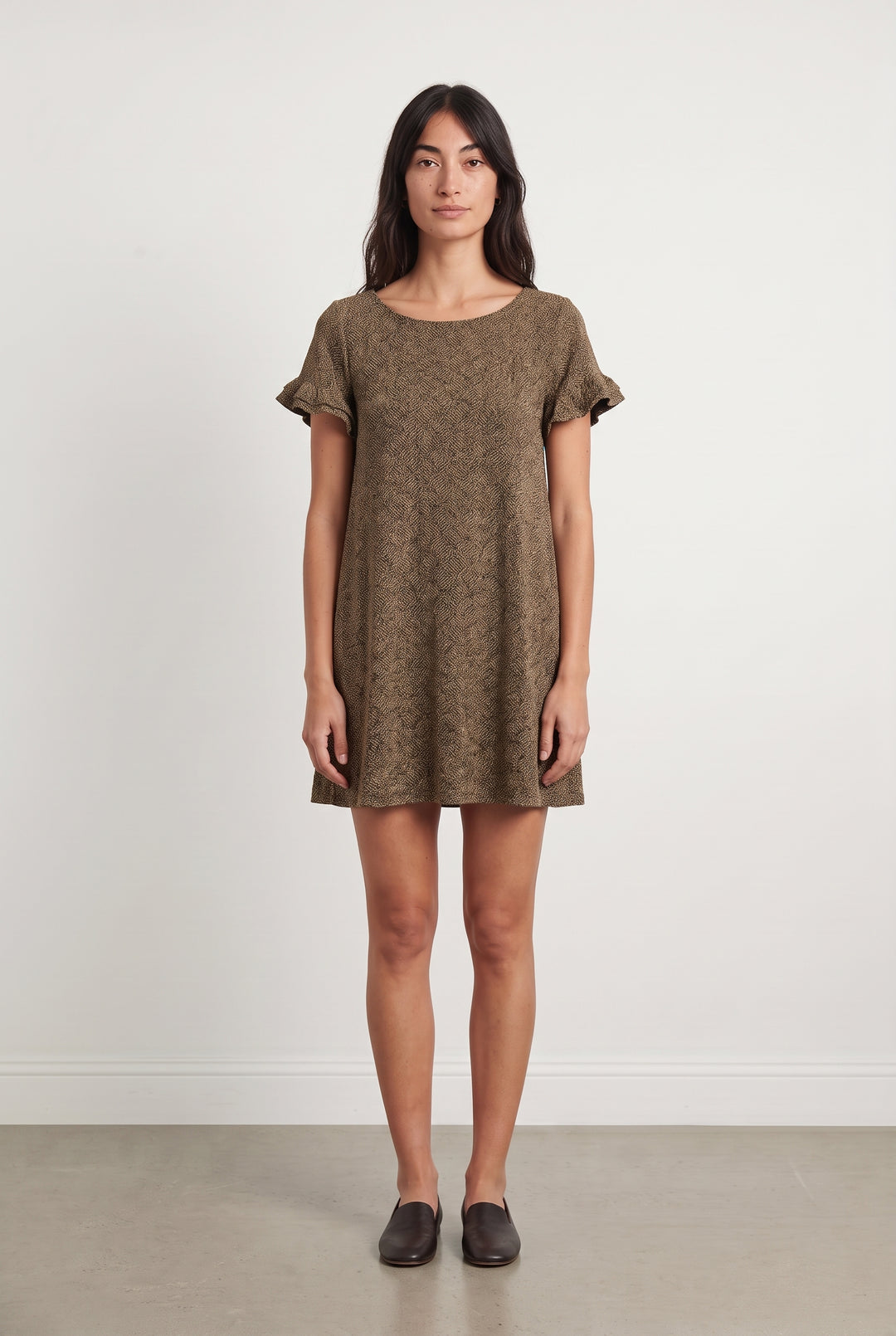 Robe Courte Marron Et Dorée - Taille S/36 de la marque Sézane | PARAD123937 - Vendu par Paradigme - Image 1
