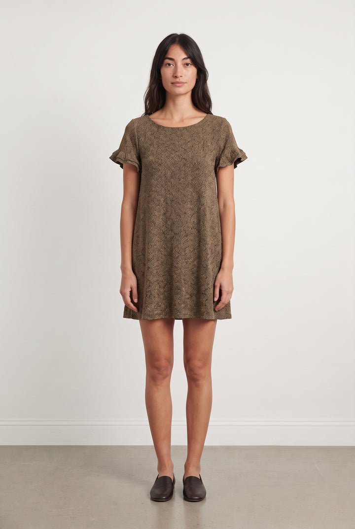 Robe Courte Marron Et Dorée - Taille S/36 de la marque Sézane | PARAD123937 - Vendu par Paradigme - Image 1