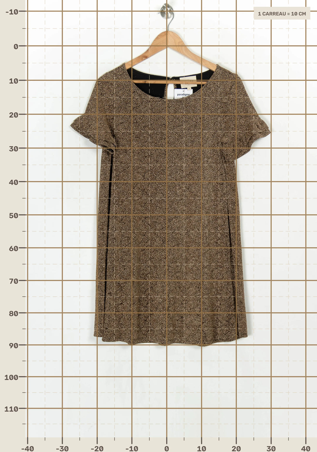 Robe Courte Marron Et Dorée - Taille S/36 de la marque Sézane | PARAD123937 - Vendu par Paradigme - Image 4