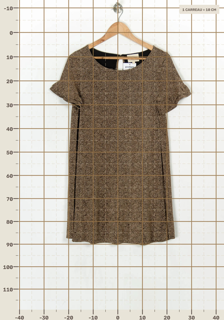 Robe Courte Marron Et Dorée - Taille S/36 de la marque Sézane | PARAD123937 - Vendu par Paradigme - Image 4