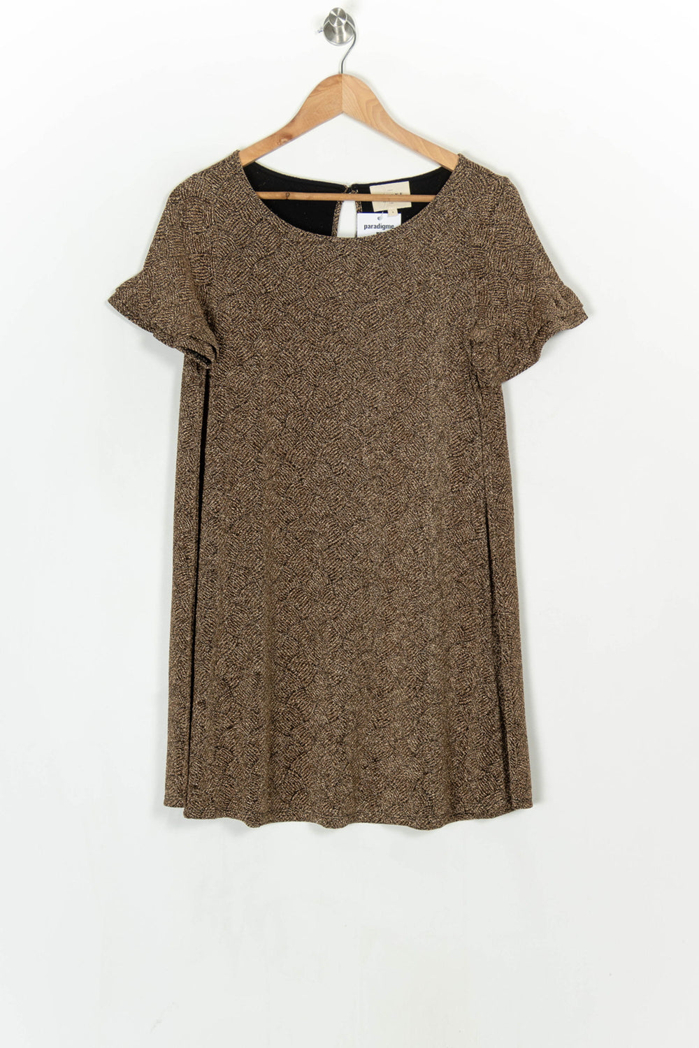 Robe Courte Marron Et Dorée - Taille S/36 de la marque Sézane | PARAD123937 - Vendu par Paradigme - Image 2