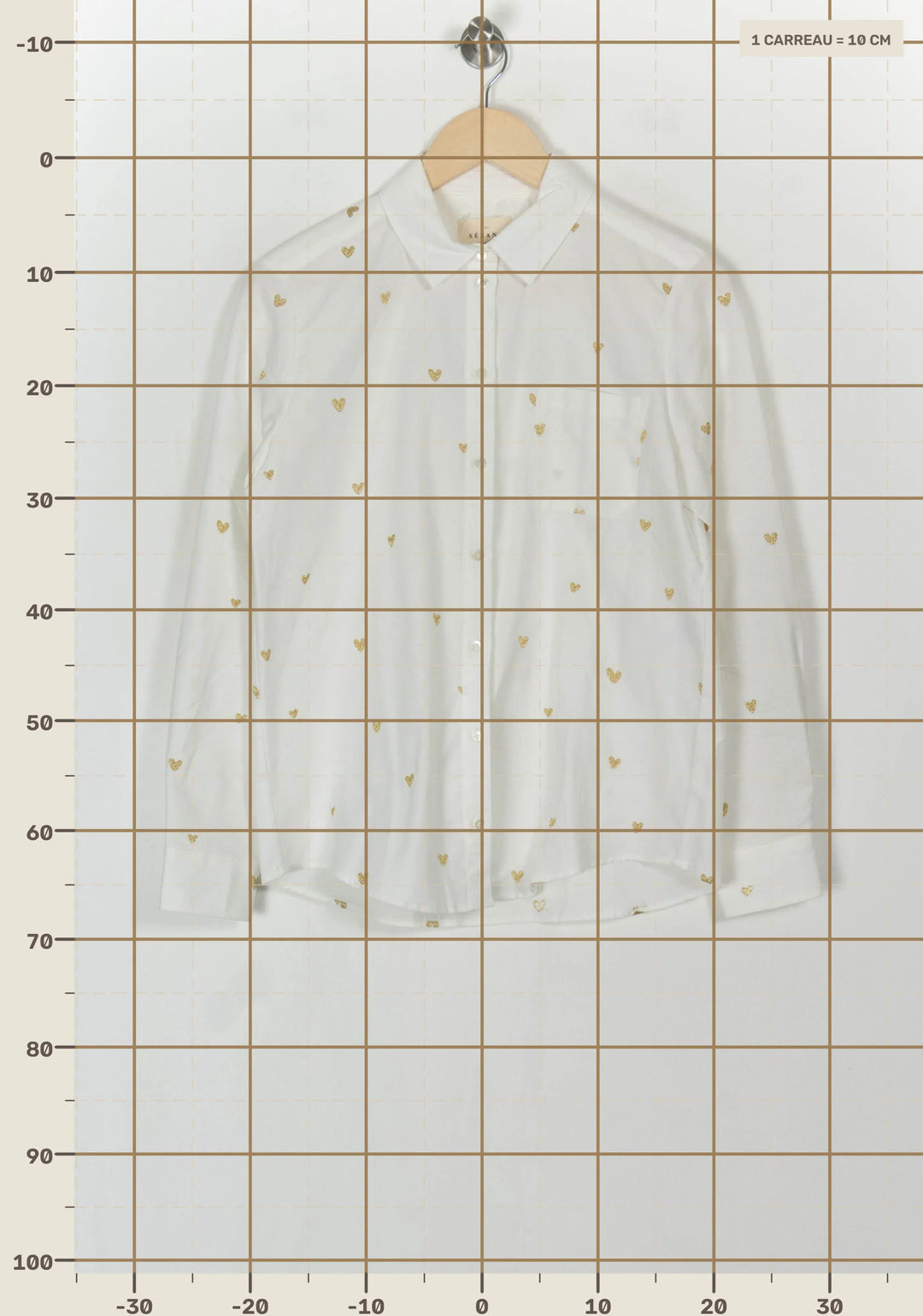 Chemise Blanche et Dorée - Taille S/36 de la marque Sézane | PARAD123939 - Vendu par Paradigme - Image 4